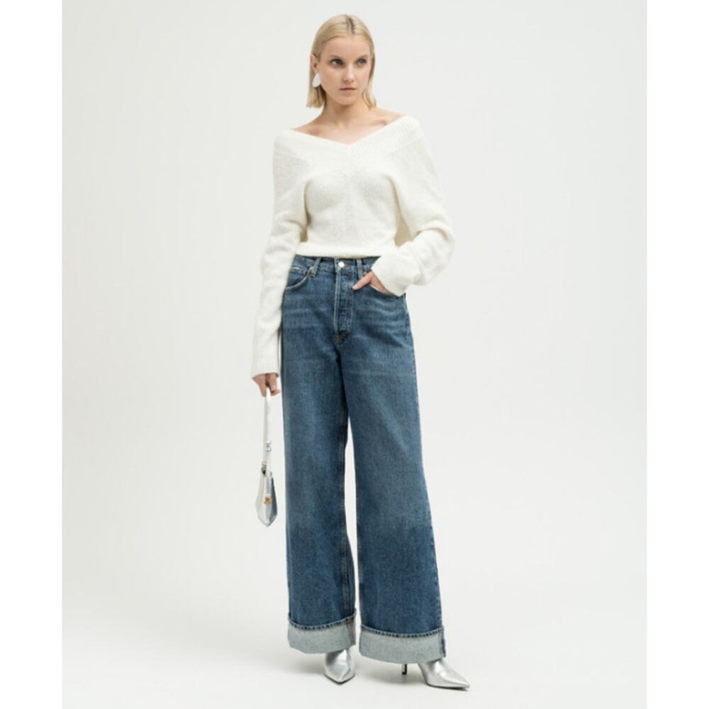 AGOLDE Dame Wide Leg Jeans Women’s Size 27 Button Fly Organic Cotton